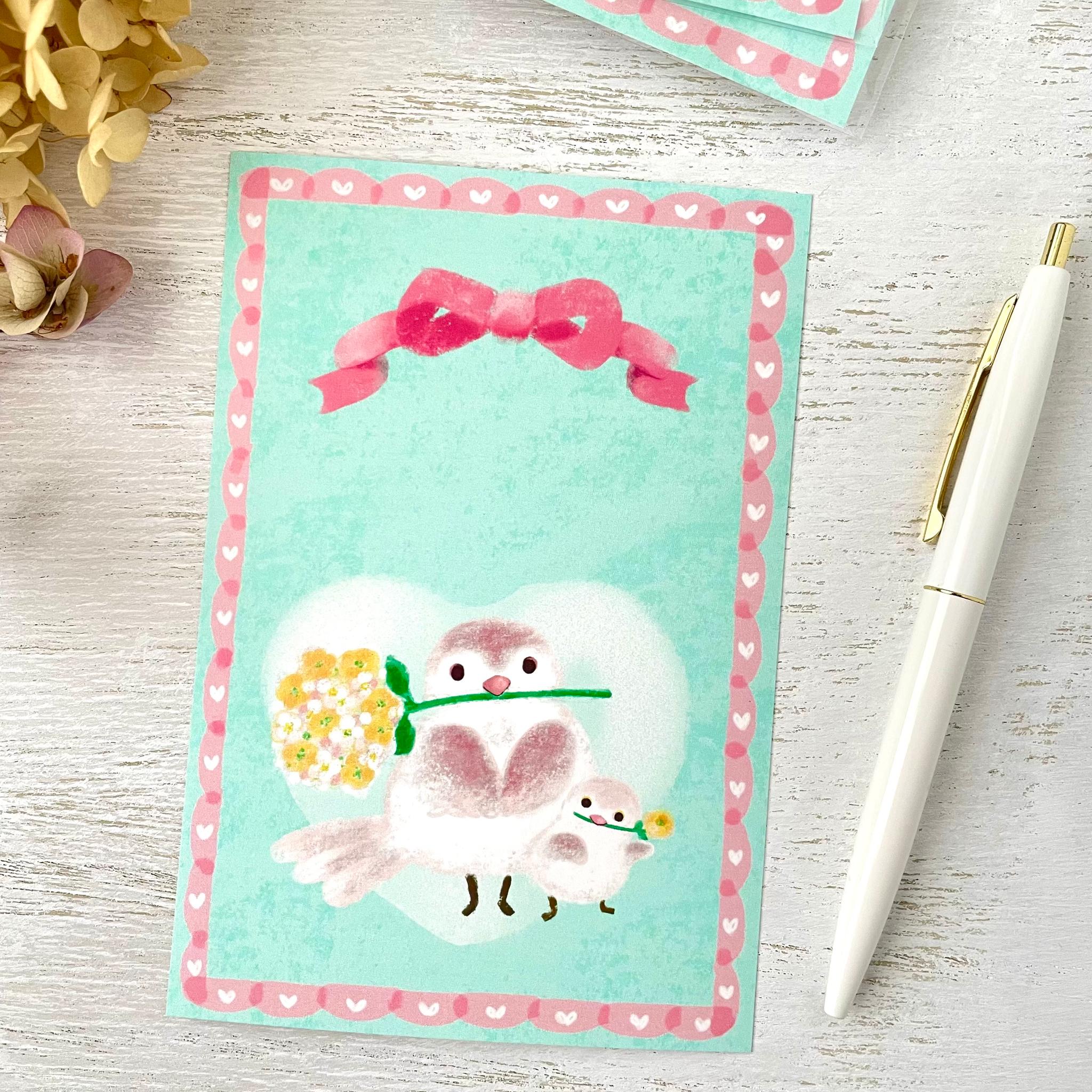 親子でご挨拶３枚ポストカード